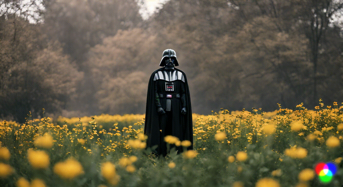 gen_2_dart_vader_looking_to_the_viewer_in_flowers.gif